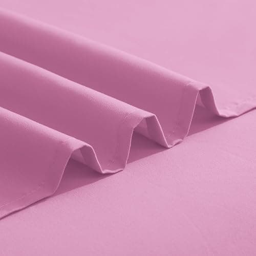 Elegant Comfort Luxurious 1500 Premium Hotel Quality Microfiber Three Line Embroidered Softest 4-Piece Bed Sheet Set, Wrinkle and Fade Resistant, Twin/Twin XL, Light Pink thumbnail 6