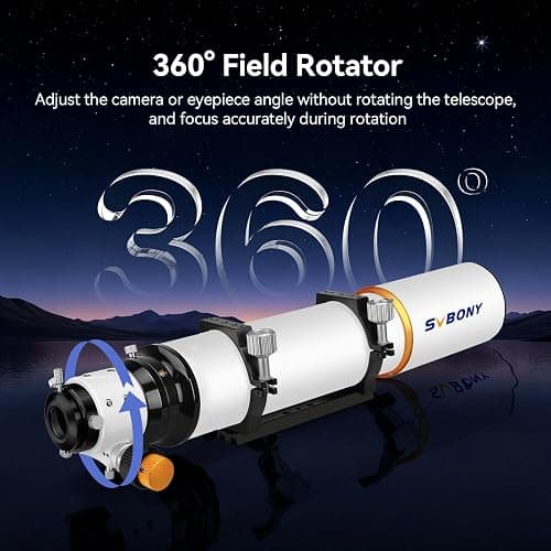 SVBONY SV503 Refractor Telescope, 102mm F7 Extra Low Dispersion Achromatic Refractor OTA, Dual-Speed Focuser, 90mm Back Focus, Telescope for Adults High Powered, for Deep Sky Planets Astrophotography thumbnail 5
