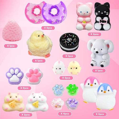 Taba Squishy 21Pack, Fufu Squishies Stress Relief Sensory Gift Set Silicone Toys for Kids and Adults Party Favors, Birthday Gifts, Christmas Stocking Stuffers thumbnail 3