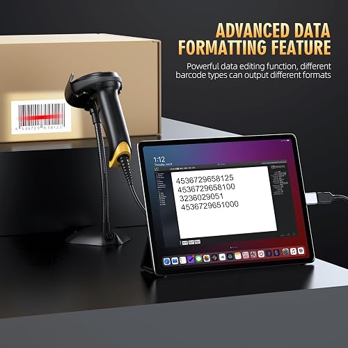 TEEMI 2D Barcode Scanner USB Wired Virtual COM Handheld Automatic QR Data Matrix PDF417 Maxi IMB bar Codes Imager Global Shutter Computer Screen Scan for Windows Mac and Linux PC POS, No Stand thumbnail 5