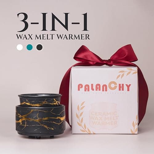 PALANCHY Wax Melt Warmer Ceramic 3-in-1 Oil Burner Electric Candle Wax Warmer Burner Melter Fragrance Warmer for Scented Waxs Home Office Bedroom Aromatherapy Gift& Decor (Black Gold) thumbnail 8