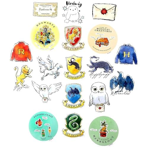 Conquest Harry Potter Watercolor Vinyl Stickers | Set of Unique Sticker Decals, 5 Holograms, Waterproof, UV & Scratch Resistant, Great for Gadgets, Officially Licensed 60-Pack thumbnail 5