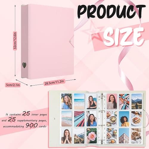 Yinder A4 Kpop Photocard Binder with 50 Pages (900 Card Slots), Kpop Photo Card Holder Book Collector Photo Album PU Leather Binder Cover for Collectors thumbnail 3