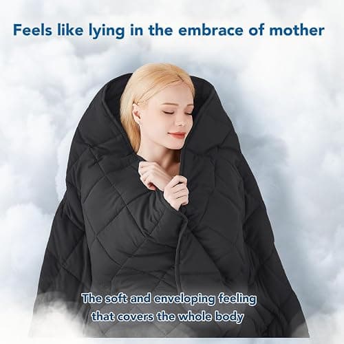 Topcee Weighted Blanket for Adults (20 lbs, 60" x 80") Queen Size Soft Cooling Heavy Blanket Sleeping, Apply to 190-210 lbs Body, Thick Breathable Blanket with Glass Bead, Easy Care - 10-black - 60"×80"-20lbs thumbnail 3