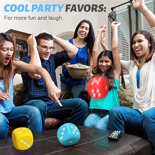 Large 3 Inch Foam Fidget Dice, Jumbo Stress Relief Big Dice, Squeeze Squishy Giant Large Cube for Family Board Game Classroom Party Favors Bag Stuffer (3 Pack) thumbnail 7