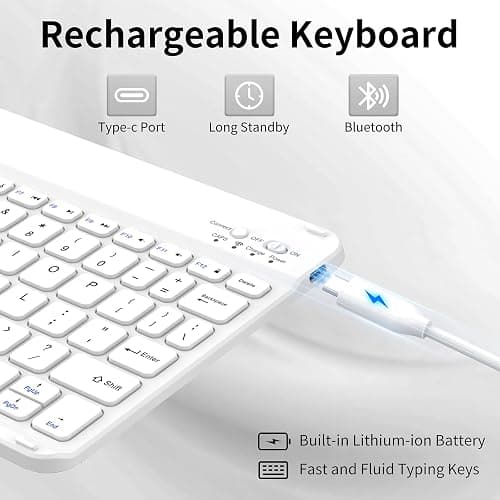 KenKe Keyboard Case for iPad 10th Generation (10.9 Inch 2022) / iPad (A16) 11th (11 inch 2025) with Left Pencil Holder, Thin&Light, Stand Folio Detachable Wireless Bluetooth Keyboard Case, Gray thumbnail 6
