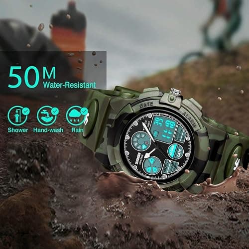 cofuo Kids Digital Sport Watch, Boys Girls Waterproof Sports Outdoor Watches Children Casual Electronic Analog Quartz Wrist Watches with Alarm Stopwatch thumbnail 3