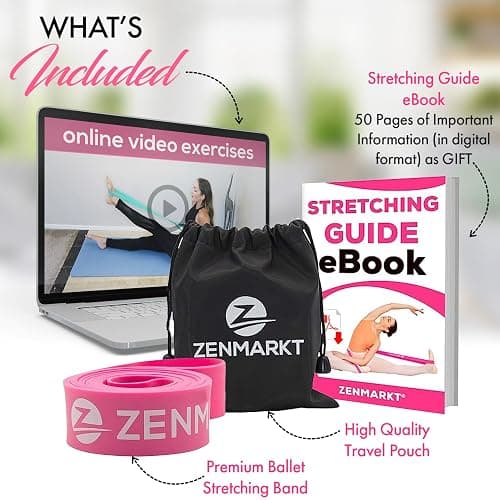 Zenmarkt Ballet Stretch Bands for Flexibility and Strength - Stretch Bands Ideal to Have as Dance Equipment in Every Competition - Suitable for Gymnastics, Cheerleading, and Pilates Training thumbnail 2