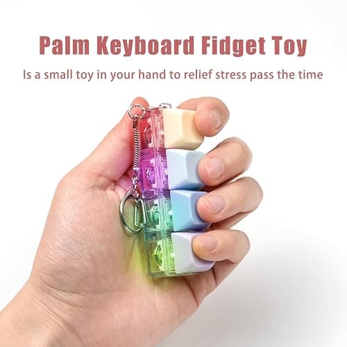 Keyboard Fidget Toy - Fidget Keyboard Keychain Keyboard Clicker Fidget Toy Stress Relief Keyboard Fidget Clicker thumbnail 4