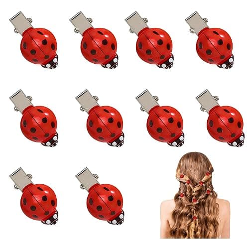 10PCS Ladybug Hair Clips Mini Lady Bug Accessories Perfect for Girls and Women Ladybug Jewelry Polka Dot Hair Clips Ldeal Birthday Gift for a Girl and Girlfriend (red) - Image 1