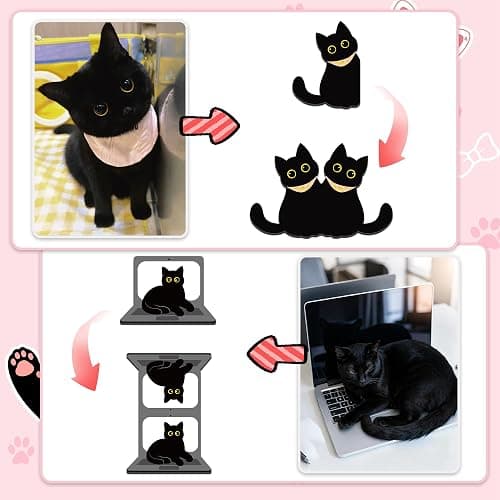 30Pack Cute Black Cat Bookmark Magnetic Bookmarks for Reading Women Men Kids Teacher Book Lovers Gifts, Unique Personalized Bookmarks Bulk Magnet Bookmark Clips Pretty Funny Novelty Page Book Markers thumbnail 5