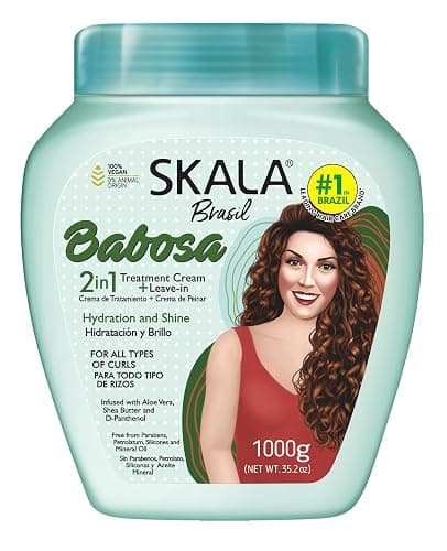 SKALA Brasil Babosa 2-in-1 Treatment Cream, 1000g, Hydration and Shine for Curly Hair, Aloe Vera and Shea Butter - Image 1