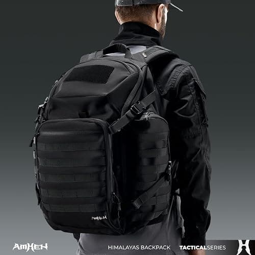 AMHEH 52L Tactical Backpack Military Molle Assault Pack - 3 Day Bugout Survival Rucksack, Hydration Compatible, Black thumbnail 2