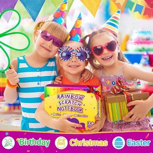Party Favors for Kids 4-8-12: 24 Pack Scratch Rainbow Art Crafts Notebook, Coloring Book Goodie Bags Stuffers Kit, Bulk Birthday Gift Classroom Prizes Girl Boy Toddler thumbnail 9