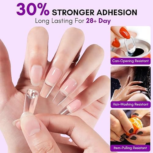 Makartt Solid Nail Glue Gel: Super Strong Nail Glue for Press On & Acrylic Nails, 3D Gel Nails Art Design, Long Lasting Clear Adhesive 15ML, UV Lamp Cured, Ideal for Home Salon DIY Use thumbnail 2