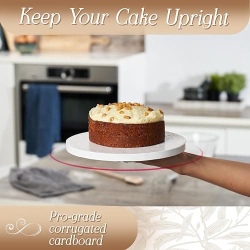 Cakebon Round Cake Boards - Sturdy 1/2 Thick Drums - 12 Inch Professional Fully Wrapped Edges White 1-Pack thumbnail 6