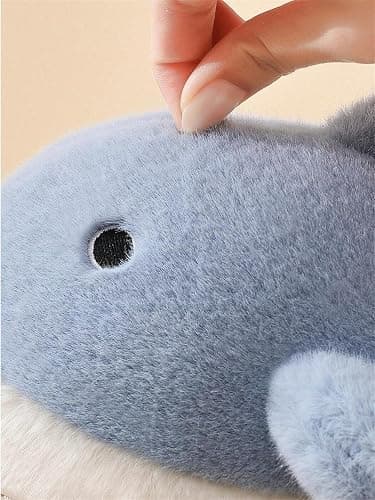 Zuwxeu Plush Home Slippers for Men and Women, Cartoon Shark Animal Cotton Slippers, Winter Indoor Warm Soft and Comfortable Thick-soled Shoes thumbnail 4