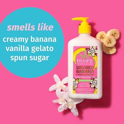 Hempz Sugared Banana & Vanilla Blossom Body & Hand Lotion, Ultra Hydrating Moisturizer for Men and Women, 17 oz thumbnail 3