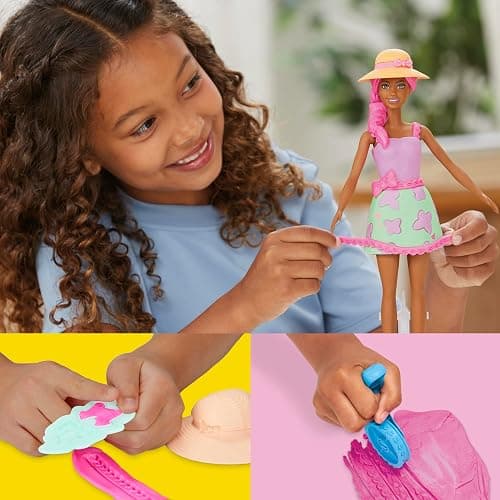 Play-Doh Barbie Garden Party Designer Doll, Make Doll Clothes with Modeling Compound & 10 Fashion Accessories, Arts & Crafts for Girls & Boys, Kids, 5+ (Amazon Exclusive) thumbnail 6