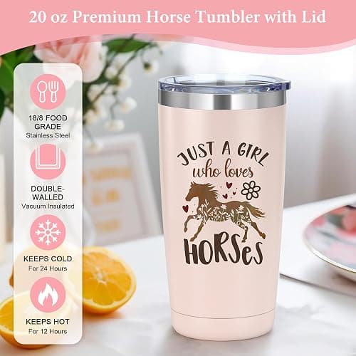 YENCHORN Horse Gifts for Girls Women Hobby Horse Stuff for Girl Horses Themed Gifts Accessories for Horses Lovers, Equestrian Girls, Cowgirl Gift Decoration Supplies Stuff for Equestrian Women thumbnail 3