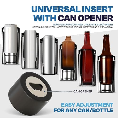 Frost Buddy Universal Can Cooler, Stainless Steel, Pink Checkered | Fits 12oz, 16oz, slim cans, tall boys, bottles | Metal beer chiller & can insulator | Sweat-proof | 24-hour cold thumbnail 4