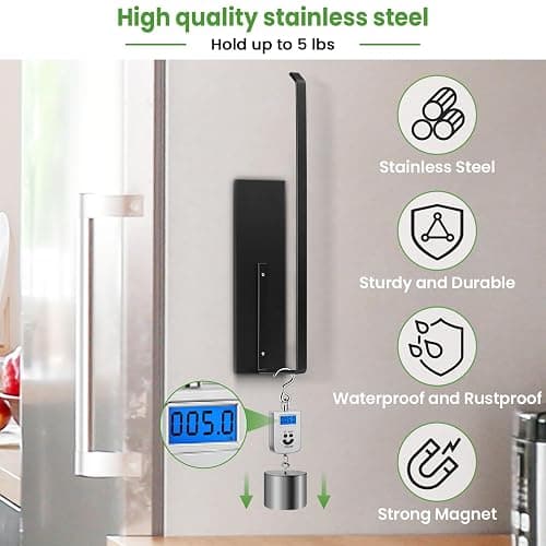 Paper Towel Holder, Magnetic Paper Towel Holder for Fridge, Toilet Paper Roll Holder Magnet Towel Rack Wall Mount Fridge Organizer for Paper Towels Rolls Bathroom Pantry RV Kitchen Storage thumbnail 7