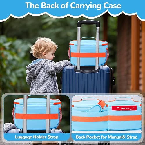 ahzske Carrying Case Compatible with Tonies Box with Clear Front Window, Large Storage Bag with 14 Elastic Bands for Tonies Figures Characters, Travel Organizer Case for Tonie Accessories (Blue) thumbnail 7