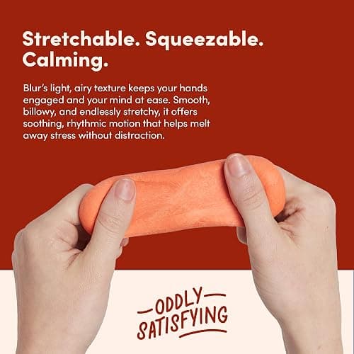 Blur Focus & Thinking Putty | Soft Airy Sensory Fidget Putty for Teens and Adults | Non-Sticky and Stress Relief Toy for Office and Meetings | Clementine thumbnail 4