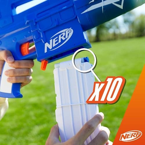 Nerf Fortnite Blue Shock Blaster, 10-Dart Clip, 10 Elite Nerf Darts, Includes Bonus Code to Unlock The Beat Wrap in The Game, Motorized Dart Blaster thumbnail 4