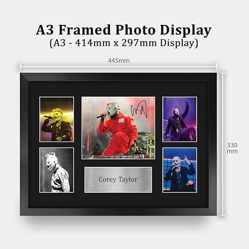 HWC Trading Corey Taylor Gifts Printed Signed Autograph Picture for Music Memorabilia Fans - 16" x 12" Framed thumbnail 2