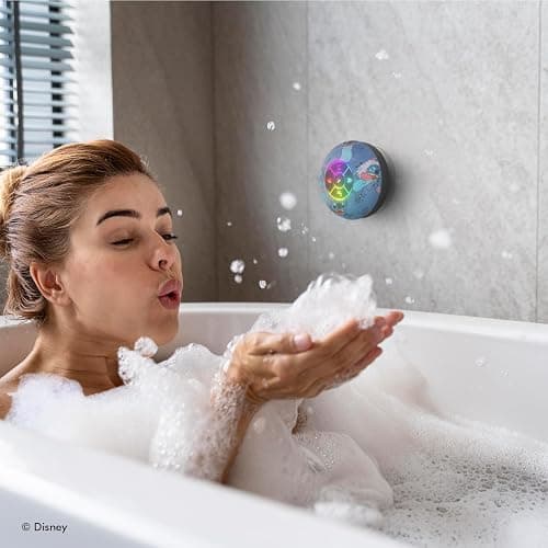 Disney Lilo and Stitch Bluetooth Shower Speaker w/Suction Cup – IPX4 Splash Proof Stitch Speaker for Shower, Baths| Up to 5 HRs Playtime, Built in Controls and Mic- Gifts for Fans of Stitch Stuff thumbnail 2