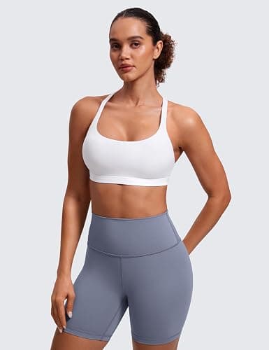 CRZ YOGA Naked Feeling Cross Back Sports Bras | Light Support, Removable Pads, Yoga, Sleek, Strappy, Scoop Neck, for Women thumbnail 2