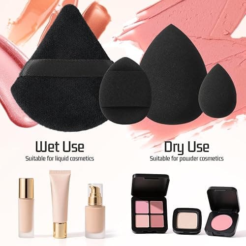 Makeup Brush Set for Foundation Concealer Eyeshadow and Travel, Include Make Up Brush, Sponge, 51PCS Black thumbnail 5