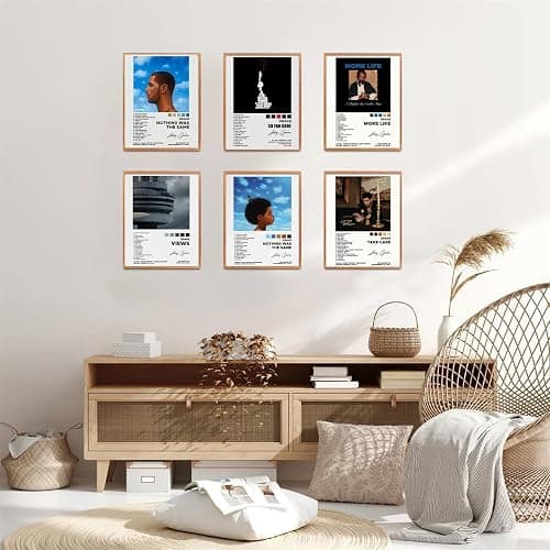 FAXIULANS Drake Poster A Set of 6 Canvas Posters Canvas Print Wall Art Signed Limited Posters Album Cover Poster Family Decorative Painting Wall Art Canvas Posters Hanging Poster Gifts thumbnail 4