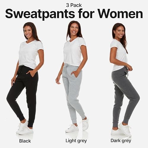 BottomLine 3 Pack Sweatpants Women, Comfortable Womens Sweatpants, Fleece Womens Joggers (Available in Plus) thumbnail 2
