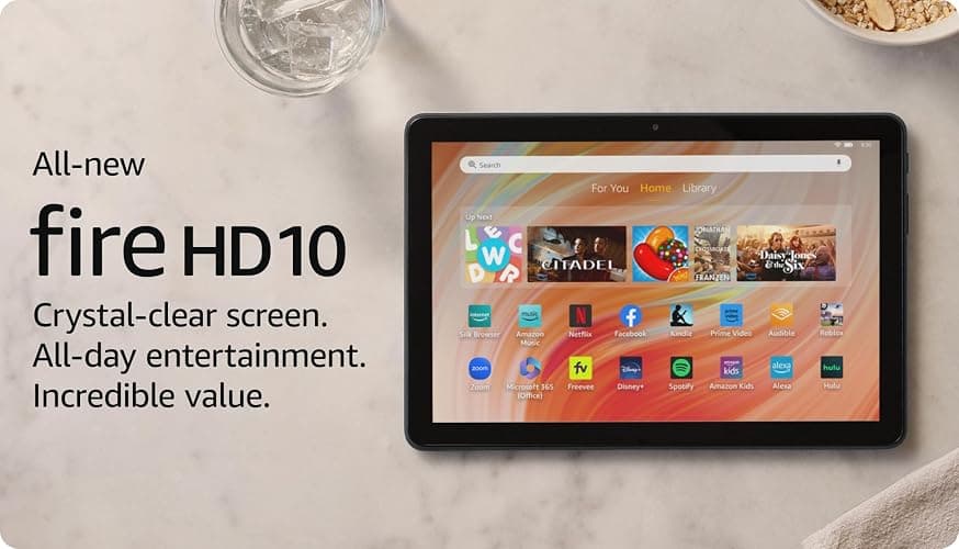 Amazon Fire HD 10 tablet, built for relaxation, 10.1" vibrant Full HD screen, octa-core processor, 3 GB RAM, 32 GB, Black thumbnail 8