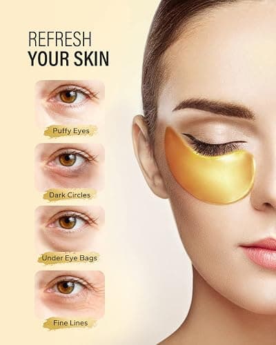 Maskiss 24k Gold Under Eye Patches (25 Pairs), eye mask, Collagen Skin Care Products, Eye Patches for Puffy Eyes, eye masks for dark circles and puffiness thumbnail 2