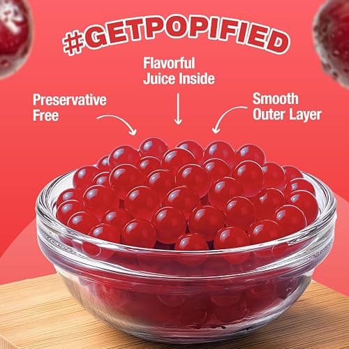 ICEE by BobaVida Blue Raspberry & Red Cherry Popping Boba Pearls Variety Pack | ICEE-Inspired Flavor | Popping Boba For Drink & Desserts | Includes Straws | Fruit Boba Pearls | 1 flavor each (2 Tubs) thumbnail 5
