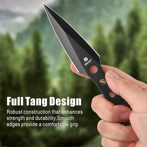 REAT Throwing Knives - 12 Piece, 6.5" 440 Stainless Steel with Full Tang Design, Includes Nylon Carrying Case for Safe Storage,Ninja Kunai Knives for Competition,Training,Recreation,Gifts for Men,Women thumbnail 5