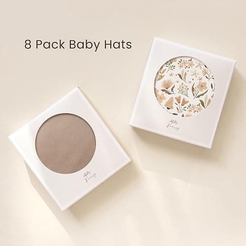 Konssy 8 Pack Baby Newborn Hats Set Knot Beanie Hats Soft for Infant Baby Girls Boys Caps 0-6 Months thumbnail 4