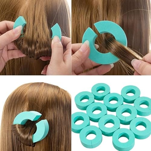 YUEHUINIAO 12Pcs Heatless Blowout Heatless Curlers Sponge C Shape Rollers Hair Curlers Reusable Hair Rollers for Blowout Look thumbnail 4