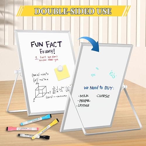 AMUSIGHT Dry Erase Magnetic White Board, 16" x 12" Double-Sided Desktop Whiteboard with Stand, Portable Small Whiteboard Set for Drawing, Office, Home, School thumbnail 5