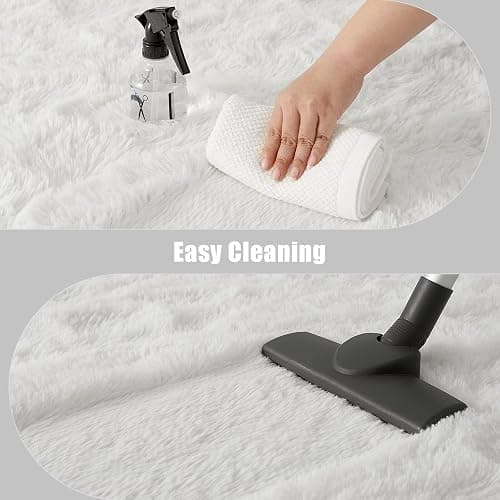 Macgace Small Throw Rugs for Bedroom, 2x3 White Mini Non-Slip Area Rug, Super Soft Plush Fluffy Carpet Modern Home Decor Aesthetic for Entryway Entrance Nursery Kids Room Dorm Office - White - 2x3 Feet thumbnail 7