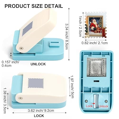 Square Hole Punch, 2.5 * 2.1cm Stamp Square Paper Puncher, Punch Cutter for Card Making, Scrapbooking, DIY Make, Gift Tag Puncher (Small Rectangular) thumbnail 2