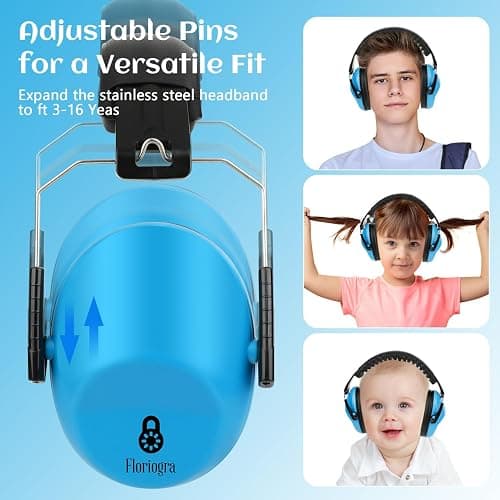 Floriogra 3 Pack Noise Canceling Headphones for Kids, Kids Ear Protection Earmuffs for Autism, Toddler, Children, Noise Cancelling Sound Proof Earmuffs/Headphones for Concerts, Air Shows, Fireworks thumbnail 5