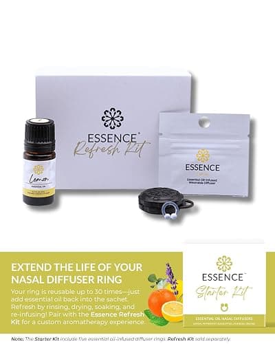 Essence Nasal Diffuser Starter Kit – Essential Oil Silicone Nose Ring Inhalers for Beginners – Wearable Aromatherapy Bundle for Relaxation, Energy & Breathing Support thumbnail 8