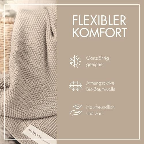 MOYO Babydecke aus 100% Bio-Baumwolle I Raschelnder Haselzweig I 75x100cm I Atmungsaktive Kuscheldecke I Weiche Baby-Bettdecke für Junge & Mädchen I Baumwolldecke Geburt - Raschelnder Haselzweig thumbnail 3