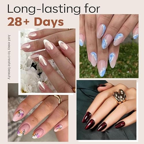 modelones Short Almond Nail Tips, Pre-shaped Soft Gel Tips Fake Nails False Acrylic Clear Full Cover Press on Extension Kit Gel Manicure DIY at Home 216PCS 12Sizes thumbnail 2