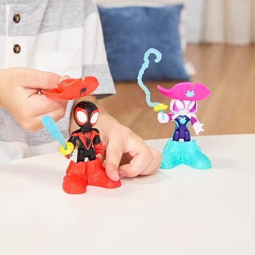 SPIDEY AND HIS AMAZING FRIENDS Marvel Water-Webs Pirate Miles “Spin” Morales & Pirate Ghost-Spider Action Figures thumbnail 4