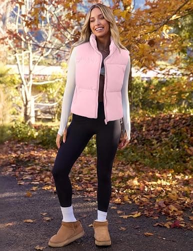 MEROKEETY Puffer Vest Women 2025 Fall Winter Sleeveless Jackets Lightweight Warm Stand Collar Quilted Zip Up Coat thumbnail 6